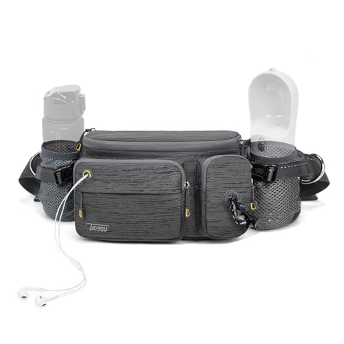 TUDEQU Dog Walking Bag Bumbag Running Waist Bag Fanny Pack with Two Invisible Bottle Holder for Hiking Running Cycling Men Women…
