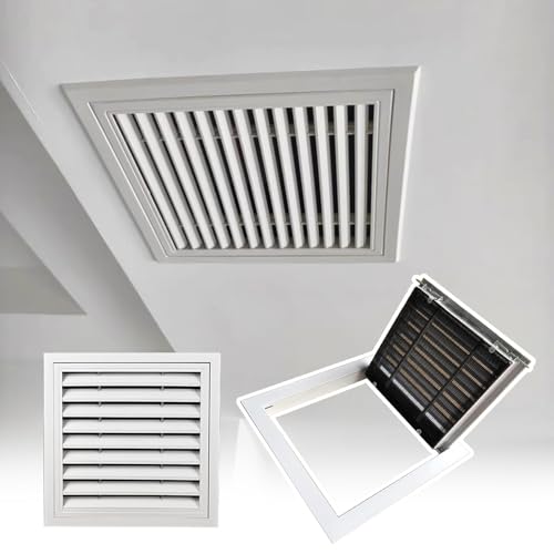 Genérico Panel de Acceso para ventilación: escotilla de inspección de 50x50 cm para Control de Polvo, Puerta de Acceso ventilada para fontanería, Cubierta de Pared Exterior con Rejilla y pestillo ocu