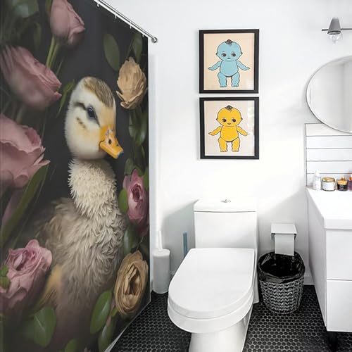 Rideau de douche canard baignoire imperméable lavable 168x183cm