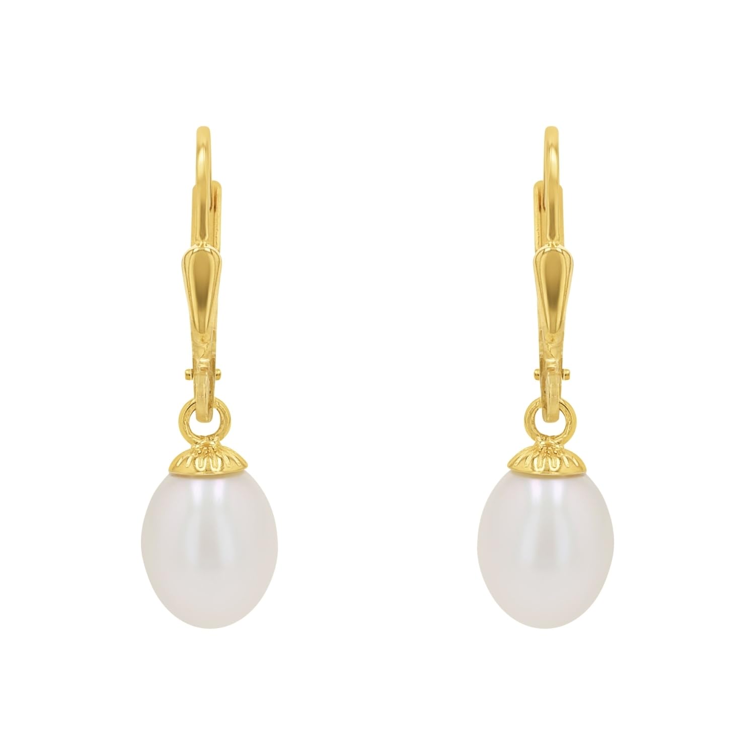 Amor Ohrhänger Damen Ohrschmuck, mit Süßwasserzuchtperle, 2,5 cm, Gold, Kommt in Schmuck Geschenk Box, 2013828
