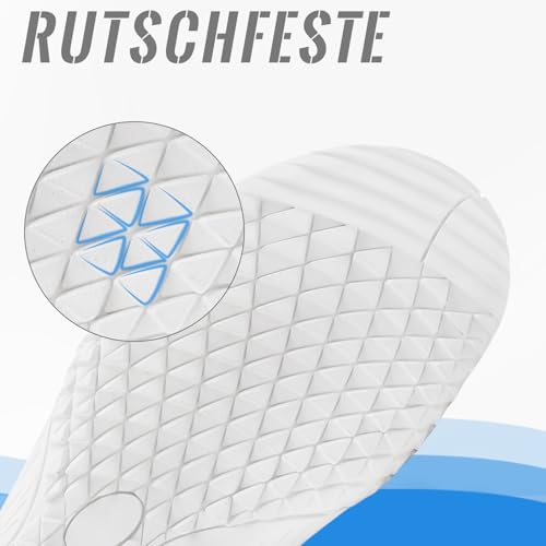 CMZSMM Barfuss Schuhe Damen Barfußschuhe Sneaker Fitness Tennisschuhe Turnschuhe Laufschuhe Frauen Hausschuhe Sommerschuhe Wanderschuhe Sportschuhe Minimalistische Zero Drop Bequeme Leichte Weiß 37EU