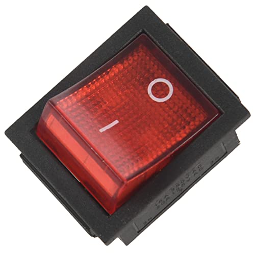 Kqcibz Red Light 4 Pin DPST ON/Off Snap in Rocker Switch 15A/250V 20A/125V AC 28x22mm