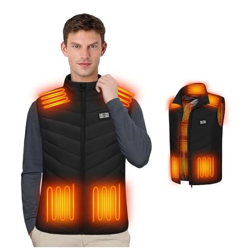 Journeyside Chaleco Calefactable Hombre Mujer, Chaleco TéRmico Electrico 3 Niveles de Temp 11 Zonas de Calefacción,Chaqueta Calefactable USB,Chaleco Calefactor para Senderismo Esquí(No Incluye Pilas)