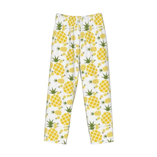 Pineapple.. Print Lounge Waistband Drawstring Mens Pajama Pants Fashion Custom Sleepwear4