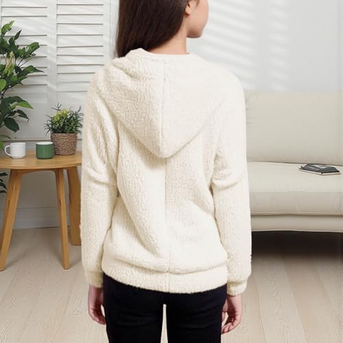 RKSTN Kids Sherpa Fleece Jacket Fashion Fall Winter Coats with Pockets Zip Up Hooded Coat for Girls Boys Casual Outerwear4