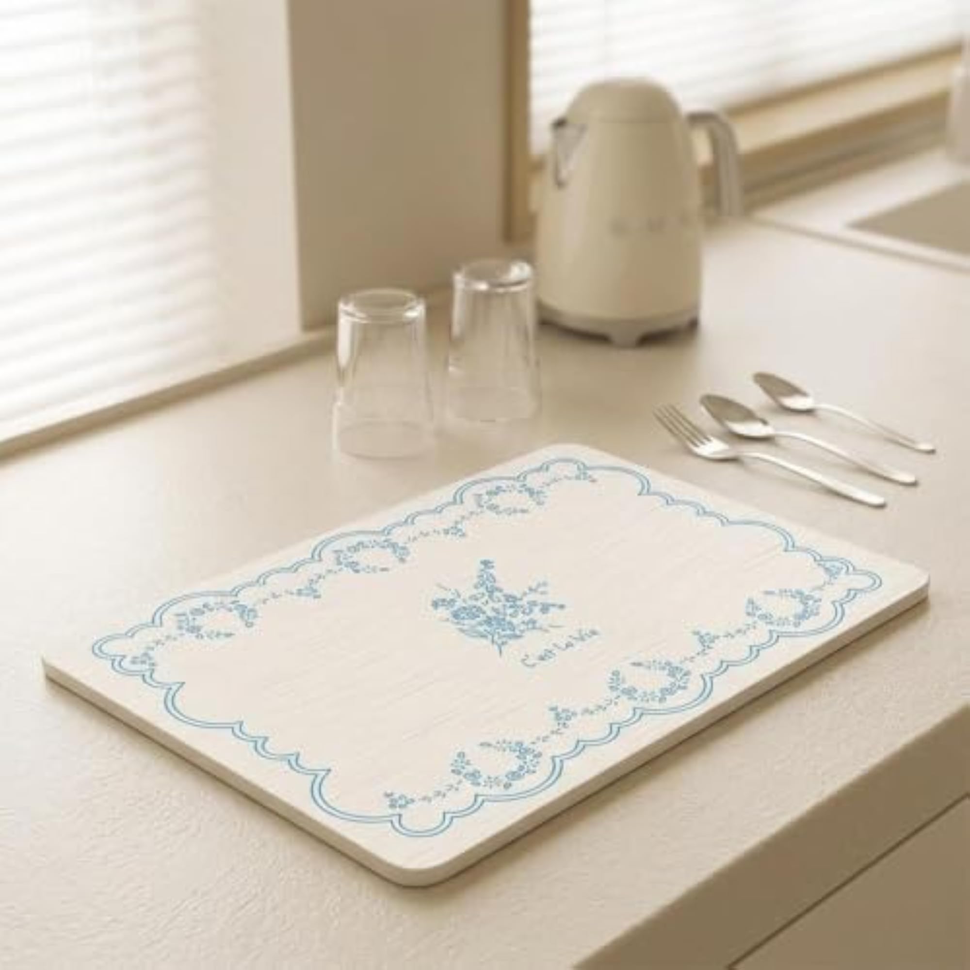 French Style Diatomaceous Earth Kitchen Countertop Drain Mat