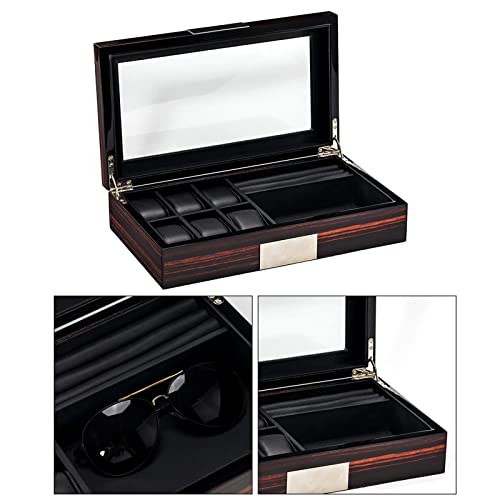 Boîte de montre en bois 6 boîtes de stockage rangement bijoux de valeur
