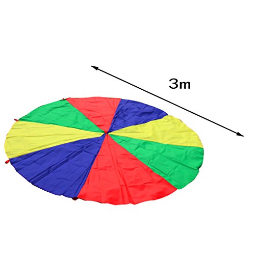 YIJU 9,8 Feet 8 Handles Children Kids Parachute Training Toy Set