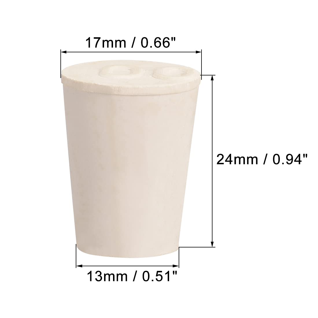 uxcell White Tapered Shaped Solid Rubber Stopper for Lab Tube Stopper Size 0 10Pcs - Image 3