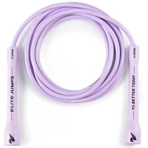 Corde à sauter Elite Jumps 6mm PVC, ajustable, violet pastel
