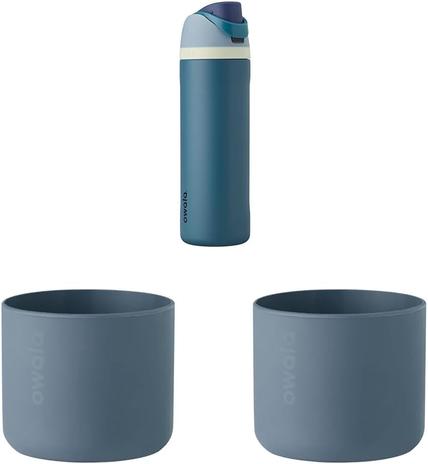 Owala FreeSip Insulated Stainless Steel Water Bottle & Silicone Water Bottle Boot, Anti-Slip Protective Sleeve & Silicone Water Bottle Boot