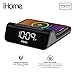 iHome 3-in-1 Magnetic Fast Wireless Charging Clock for Magsafe Enabled Devices, USB-C and USB-A Charging, 25W Total Power Output (iW23)