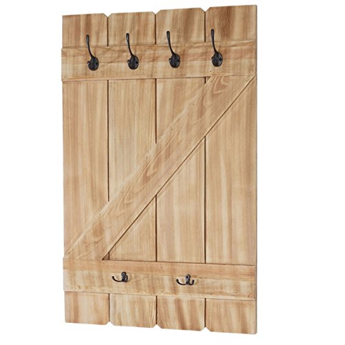 Berlinlodge Wandgarderobe HxBxT 91x60x10cm 6 Haken Kiefer Garderobe Garderobenpaneel