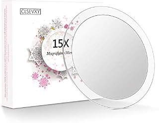 15X Magnifying Mirror with 3 Suction Cups for Easy Mounting– Use for Makeup