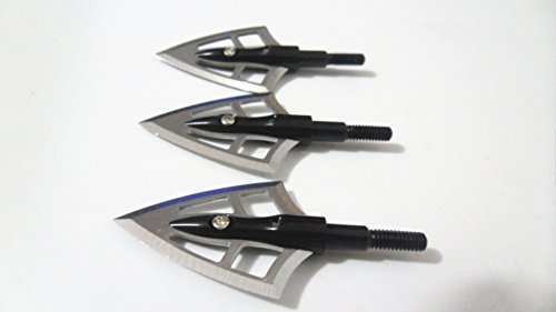 Zzuus 3Pcs/6Pcs/12Pcs Mars 100 Grain Broadheads 2 Blades Archery Arrowhead Stainless Steel Tips For Compound Bow Arrows Recurve Bow Arrows And Crossbow Arrows Hunting And Target (12Pcs) #TOP4