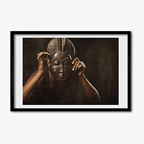 Cadre photo 60x40 cm Tulup avec affiche de masque africain pour décoration murale moderne
