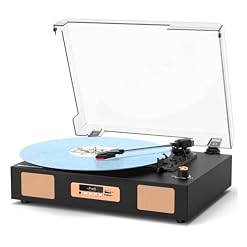Vintage Vinyl Record Player, 3-Speed Turntable with Bluetooth, USB/SD Recording, Built-in Stereo Speakers, RCA Output, Digital Display – Black & Gold - Les Beatles, Paul McCartney, John Lennon, RIngo Starr, George Harrison