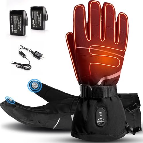 WERMSOCK Heated Gloves for Men Women, Rechargeable Electric Heated Ski Gloves, Touchscreen Waterproof Heated Gloves for Motorcycle Skiing Fishing Hiking Camping Riding Winter Outdoors (XXL)