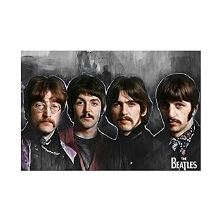 Poster sur toile The Beatles – Décoration murale moderne pour chambre de famille - Les Beatles, Paul McCartney, John Lennon, RIngo Starr, George Harrison