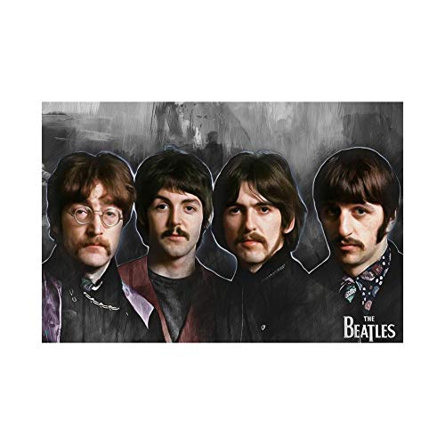 Poster sur toile The Beatles – Décoration murale moderne pour chambre de famille - Les Beatles, Paul McCartney, John Lennon, RIngo Starr, George Harrison Poster sur toile The Beatles - Décoration murale moderne pour chambre de famille