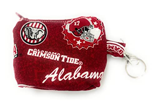 College coin purse, small zipper pouch, business card holder, key chain pouch, gifts under 10 (Alabama)