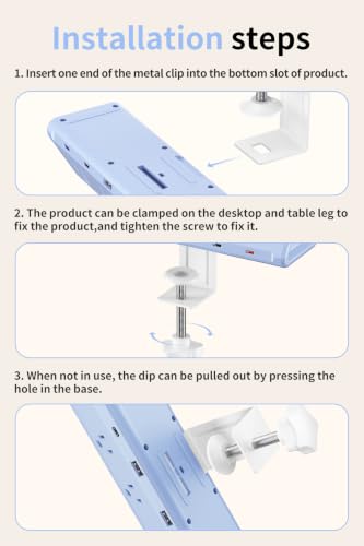 Desk Clamp Power Strip USBC, 40W Fast Charging, 6.5 Ft, Blue. CC: M2KJ1U18F5F, 10% - image 8