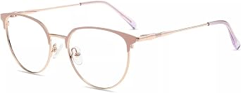 Firmoo Blue Light Blocking Glasses for Women Men Small Classic Metal Retro Frames
