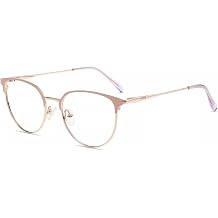 Firmoo Blue Light Blocking Glasses for Women Men Small Classic Metal Retro Frames