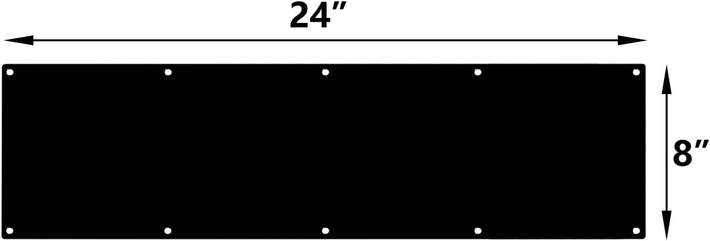 Door Metal Kick Plate 8x24 inches Aluminum Decorative Plates Protector for Doors, 18 Ga Thickness 8"x 24" (Black)