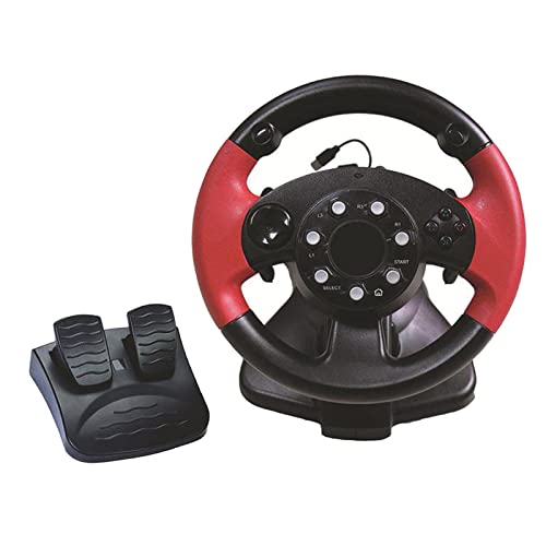 Image of BNFGaming Racing Simulator Vibration PC Steering Wheel & Pedal for PS3 /PS2 - Compatible with PC, PS2, PS3