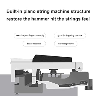 88 touches lestées pleine grandeur piano numérique clavier électrique clavier de piano prise en charge Bluetooth MIDI for les débutants avec pédale de sustain, sac de transport (Color : Black) - Les Beatles, Paul McCartney, John Lennon, RIngo Starr, George Harrison 88 touches lestées pleine grandeur piano numérique clavier électrique clavier de piano prise en charge Bluetooth MIDI for les débutants avec pédale de sustain, sac de transport (Color : Black) – Image 3