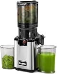 Fretta Juicer Machines,Cold Press Juicer with 135mm Large Feed Chute for Whole Fruits and Vegetables, Masticating Slow Juicer,High Juice Yield & Quiet Motor,Easy to Clean,PCTG BPA Free Material,250W
