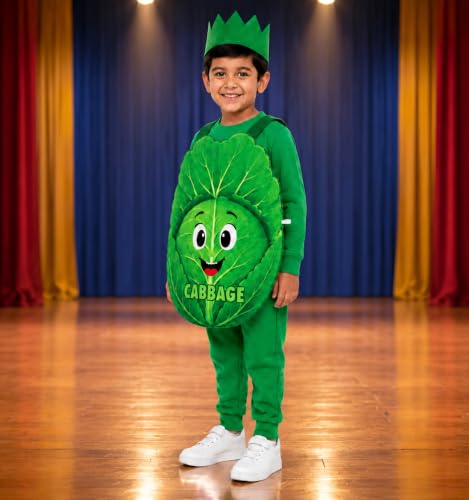Image of Raj Costume Kids Fruit & Vegetable Fancy Dress Costume | Soft Felt Fruit and Vegetable Cutout Costume for Boys & Girls | School Annual Function