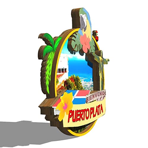 Imán Decorativo de Madera Puerto Plata Rep. Dominicana miniatura 2