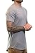 Athletic Heather Elong Round Hemline Crew Neck Drop Tail Shirt M