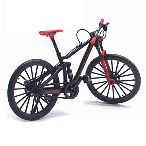 Kakalote Mini Finger Bikes, 1:10 Scale Alloy Mountain Bicycle Model Desktop Decoration Crafts for Cycling Lovers Birthday Party Gifts(Red)