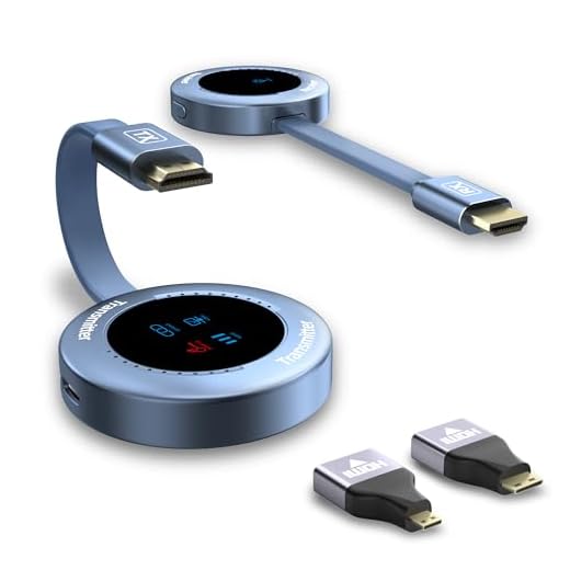 Wireless Hdmi Transmitter and Receiver, 4K Decode 1080P@60Hz HD Extender Plug&Play Portable 2.4G/5G with LED Screen Wireless Hdmi Kit for Audio to Monitor from Laptop/Pc/Tv Box/Projector