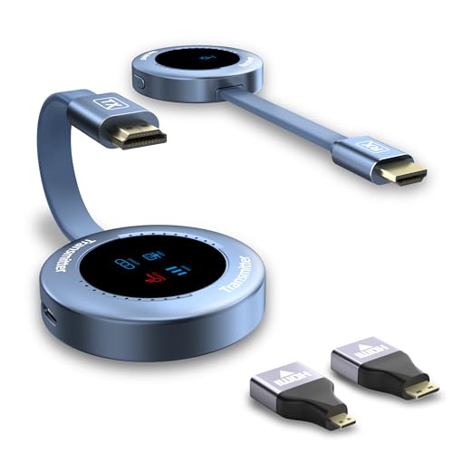 Wireless Hdmi Transmitter and Receiver, 4K Decode 1080P@60Hz HD Extender Plug&Play Portable 2.4G/5G...