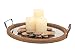 Stonebriar Brown Oval Wood Serving Tray with Metal Handles and Distressed Mirror Base, LARGE
