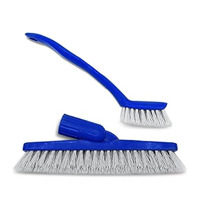 Clean-EEZ Grout Brush Combo Kit - Stand Up & Handheld V Shaped Grout Cleaning Brushes - Curled Bristles to Lift More Grease & Grime Than The More Common Hard Straight Bristles