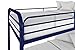 DHP Twin-Over-Twin Bunk Bed with Metal Frame and Ladder, Space-Saving Design, Navy Blue
