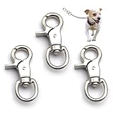 NIIIYTYB 3 Packs Trigger Snap Hooks Metal Clasp Hook Marine Grade Stainless Steel Heavy Duty Swivel Metal Clips Quick Release Lobster Clasp for Dog Leash Flag Pole Camera Straps Large Eye (2.65')