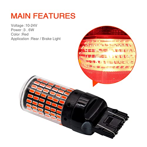 Jular The Newest Upgraded Version 7443 Led Strobe Brake Red Lights Bulbs, Turn Signal Lights, And Parking Light (Pack Of 2) #TOP3