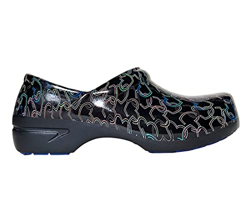 Image of Anywear SR Angel Slip Resistant Work Shoes for Women - Fluid Resistant Nursing Clogs - All Day Comfort Gardening, Nurse Clogs & Chef Shoes - Links of Love - 6 Women /4 Men