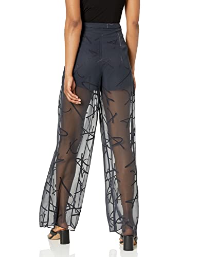 Emporio Armani Women's Allover Devore Logo See Through Legs Pants2