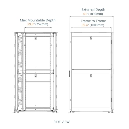 Image of Tecmojo 48U Server Rack Cabinet - PRE-Assembled 24inch Width 43inch Depth IT Network Equipment Cabinet Rack Enclosure with Casters - 3000lbs Weight Capacity(06Black)