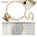 WHIPPY Metal Waist Chain Belt Women Adjustable Body Link Belts Ladies Fashion Chain for Jeans Dress, Gold Round M