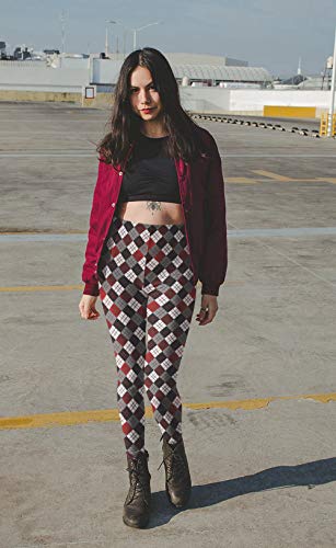 Sissycos Women's Checkered Plaid Printed Leggings Buttery Soft Stretchy Pants (Large-Xx-Large, Stripe Check) #TOP5