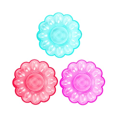 Sherchpry Cupcake Containers 3Pcs Easter Egg Holder Plastic Egg Tray Egg Serving Plate Deviled Egg Platter Easter Eggs Storage Container (Random Color) Vintage Decor #TOP28