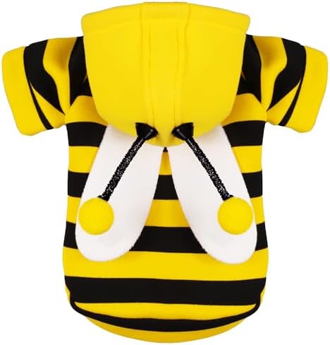 Adorable Bumblebee Halloween Costume Hoodie for Medium Dogs: Feat...